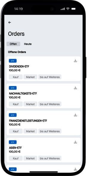 Schneller Zugriff auf Order und Depotumsätze