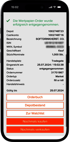 Order eingestellt