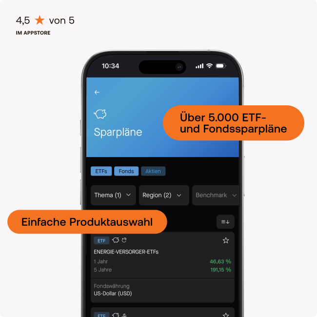 Über 5.000 ETF- und Fondssparpläne