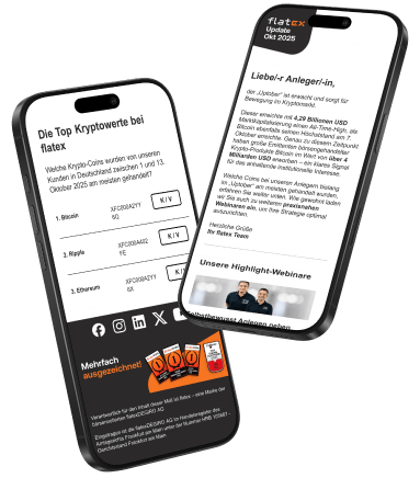 Device mit Screens vom flatex Newsletter